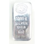 1 kilo (1000 grams) solid silver .999 fi