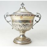 Silver coloured metal continental CAVIAR DISH, stamped .800. 13cm high. Weight 98.4 g.