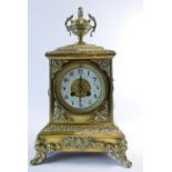 19th century brass mantle clock,
