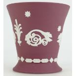 Wedgwood crimson Jasperware vase, height 9.25cm.