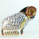 Royal Crown Derby paperweight of Derby Ram, a visitors centre special 2002,