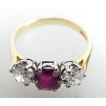 18ct Ruby and Diamond Ring.