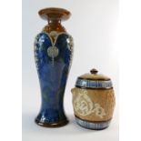 Royal Doulton Lambeth Stoneware vase with classical decoration,