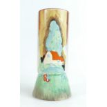 Clarice Cliff Newport Pottery vase decorated in the Forest Glen design,