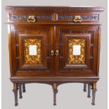 Edwardian Rosewood Marquetry inlaid two door side cabinet,