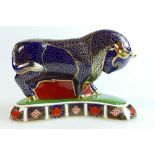 Royal Crown Derby paperweight of a Bull,