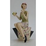 Kevin Francis Peggy Davies figure of seated Clarice Cliff decorating a cup in an artists original