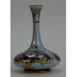 William Moorcroft Macintrye Florian vase decorated with blue & gold flowers on light blue ground,