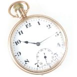 9ct gold gents pocket watch, case fully hallmarked. 69.1g gross weight. 48mm diameter.