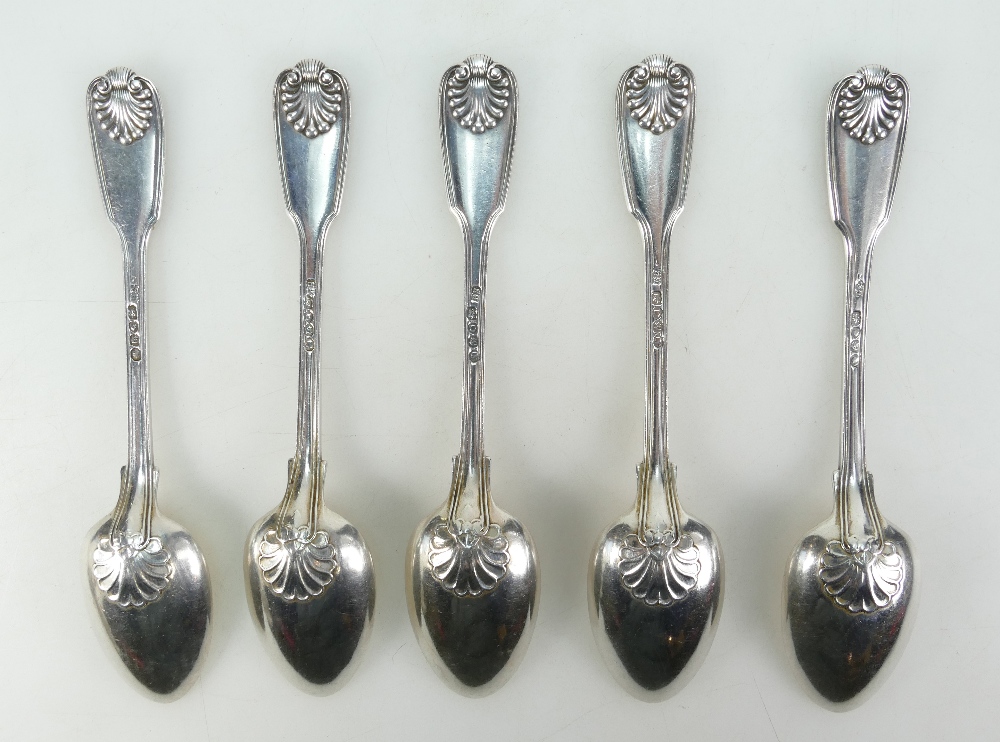 Quantity of English hallmarked silver flatware in the Fiddle, Thread & Shell design, - Image 3 of 4