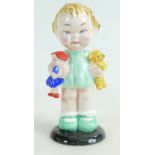 Shelley figure of a girl holding a Dolly and Teddy by Mable Lucie Atwell, height 16cm (unmarked).