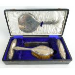 Early 20th century Ladies silver dressing table set comprising hand mirror,
