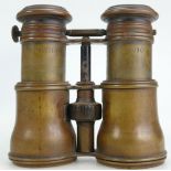 Brass Tourist Binoculars marked S/S Majestic 1907, White Star Line.