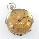 Ladies 9ct hallmarked gold pocket watch 31mm wide, not working.