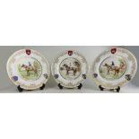 Horse Racing memorabilia - a set of Spode china plates commemorating the St Leger,