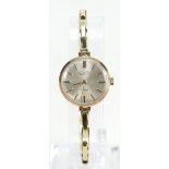 9ct gold ladies Everite wristwatch with 9ct expandable bracelet, overall weight 13.