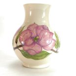 Moorcroft Magnolia decorated vase. Vase measuring 9" / 24cm high.