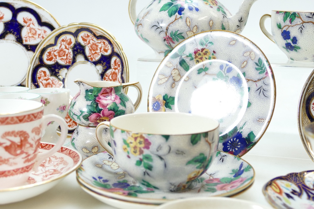 A collection of china trios, cups and saucers by Wileman, Crown Ducal part Tea set, - Image 2 of 4