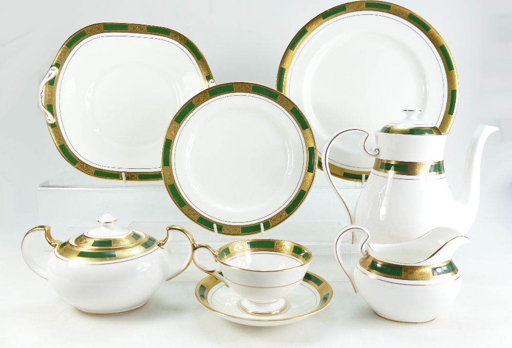 A large collection of Aynsley Empress Laurel dinnerware to include dinner plates, side plates,