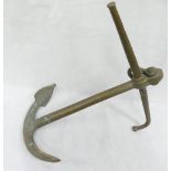 Wild forged bronze anchor, impressed date 1970, LPHN number 74307, height 64cm,