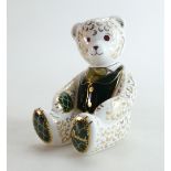 Royal Crown Derby paperweight Harrods Teddy Bear, limited edition, gold stopper,