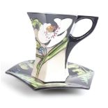 Moorcroft Au-Lait cup & saucer (part of a coffee set).