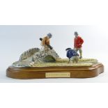 Golfing memorabilia - Royal Doulton tableau piece of three golfers "In the Burn St Andrews" D6890,