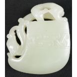 Qing Dynasty (1644-1911) A Chinese white Jade Axe form pendant, length 6cm.