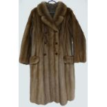 Ladies vintage blonde mink fur full length coat, size 12 in excellent condition.