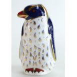 Royal Crown Derby paperweight Rockhopper Penguin 2002 special edition, gold stopper,