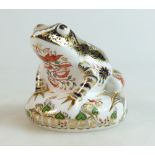 Royal Crown Derby paperweight Old Imari Frog, limited edition with certificate,