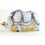 Royal Crown Derby paperweight White Rhino from the Endangered species made for Sinclairs,