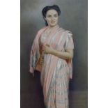 Lafayette Studio large size specimen photograph - late 1930's Indonesian / Asian elegant lady,