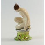 Royal Doulton figure Female Study HN604 in unusual colourway with floral base