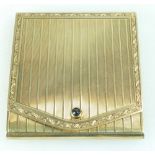 Art Deco gold coloured metal COMPACT - Stamped .585 for 14ct gold.