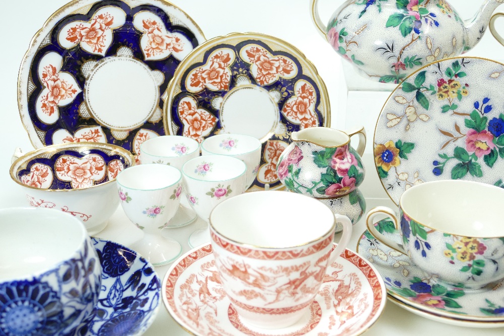 A collection of china trios, cups and saucers by Wileman, Crown Ducal part Tea set, - Image 4 of 4