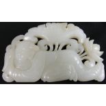 Ming Dynasty (1368-1644) A Chinese white Jade Boy pendant,