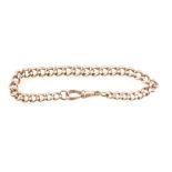 9ct Victorian Rose gold Albert bracelet, 21.7 grams.