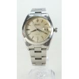 1960s Gents Rolex Oysterdate precision stainless steel wristwatch with stainless steel bracelet