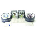 A collection of Whitefriars Millefiore glass paperweights comprising Butterfly, Dragonfly,
