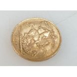 Gold half sovereign dated 1912