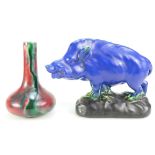 Minton Astra ware bud vase and similar model of a boar on a base (unmarked) (2).