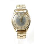 1940s Omega gold gents wristwatch with rolled gold expandable bracelet,