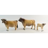 Beswick Jersey Family comprising Bull 1422,