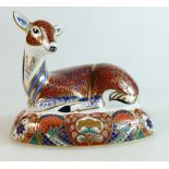 Royal Crown Derby paperweight of a seated Deer,