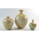 A collection of vintage studio vases in crystalline glazes,