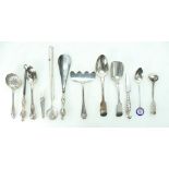 A collection of silver spoons, silver handled items and silver plated items, 75 grams (6).