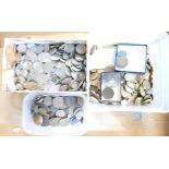 A collection of over 1900 old coins including copper and silver coins from around the world