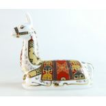 Royal Crown Derby paperweight Llama, limited edition Guild piece gold stopper and boxed.