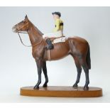 Beswick horse & rider - Arkle with Pat Taaffe Up 2084 - on wooden base - good condition,